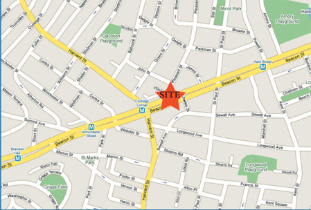 Brookline Ma Map. 1297 Beacon Street, Brookline,